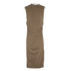 Abercrombie & Fitch Paloma Maxi Dress L Petite Taupe Gray Clean Girl Chic